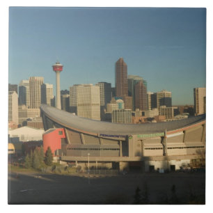 Azulejo De Cerámica Canadá, Alberta, Calgary: horizonte de la ciudad d