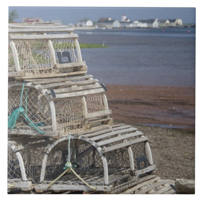 Azulejo De Cerámica Canadá, Isla del Príncipe Eduardo, Rústico. Lobo (Frente)
