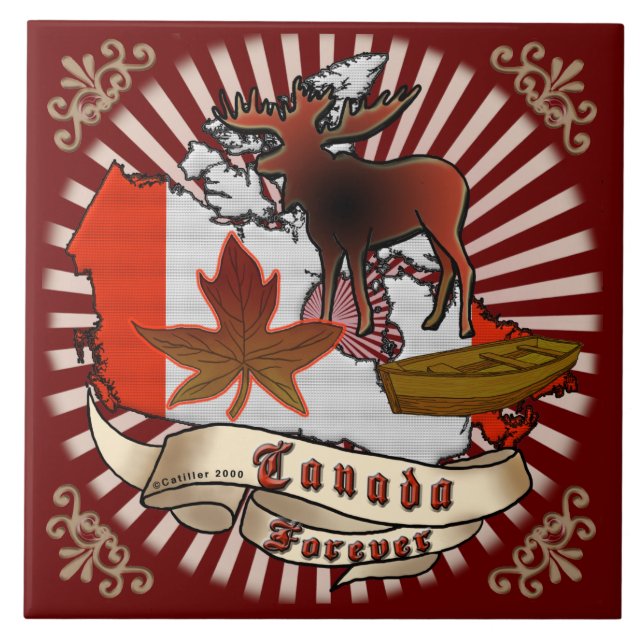 Azulejo De Cerámica Canadá para siempre (Frente)