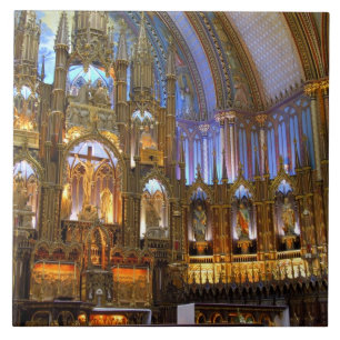 Azulejo De Cerámica Canadá, Quebec, Montreal. Interior de Notre