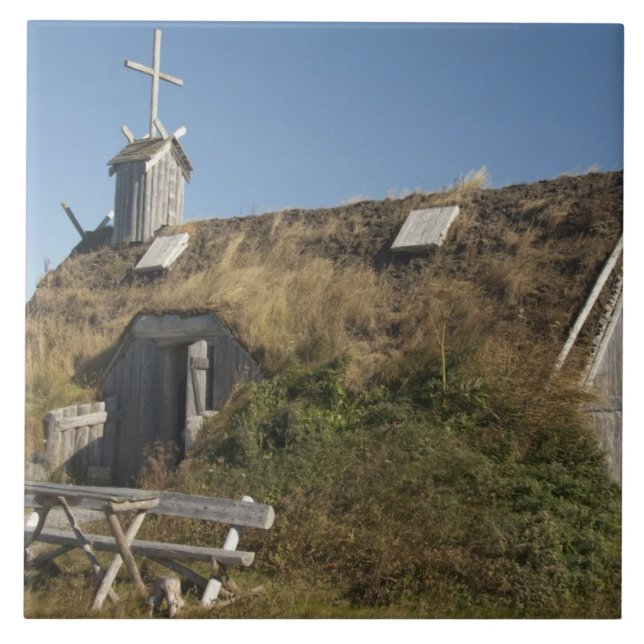 Azulejo De Cerámica Canadá, Terranova y Labrador, L'Anse Aux (Frente)