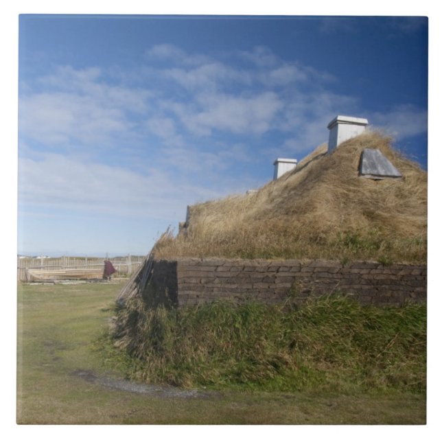 Azulejo De Cerámica Canadá, Terranova y Labrador, L'Anse Aux 4 (Frente)