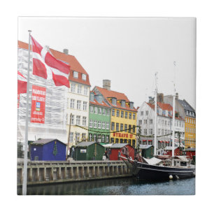 Azulejo De Cerámica Canal de Nyhavn en Copenhague, Danmark