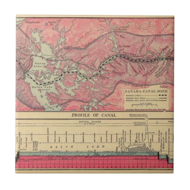 Azulejo De Cerámica Canal de Panamá (Frente)