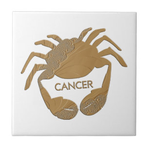 Azulejo De Cerámica Cáncer Zodiaco Cangrejo