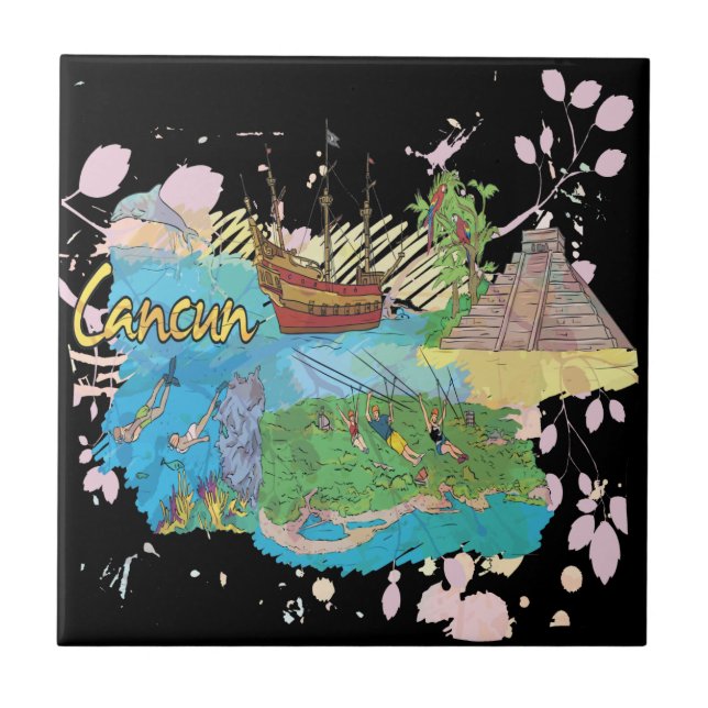 Azulejo De Cerámica Cancun (Frente)
