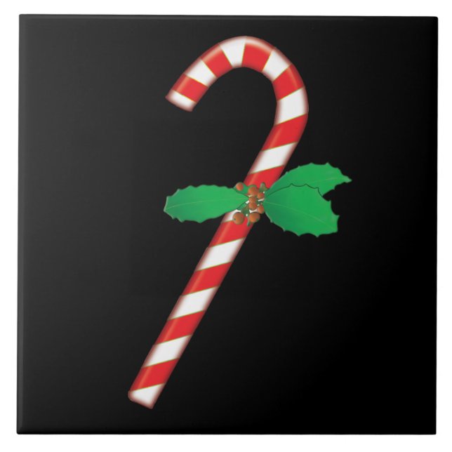 Azulejo De Cerámica Candy Cane Holiday Tile (Frente)