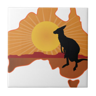 Azulejo De Cerámica Canguro de Australia