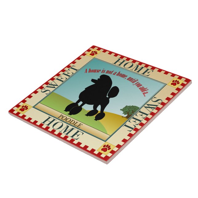 Azulejo De Cerámica Caniche casero dulce casero (Lado)