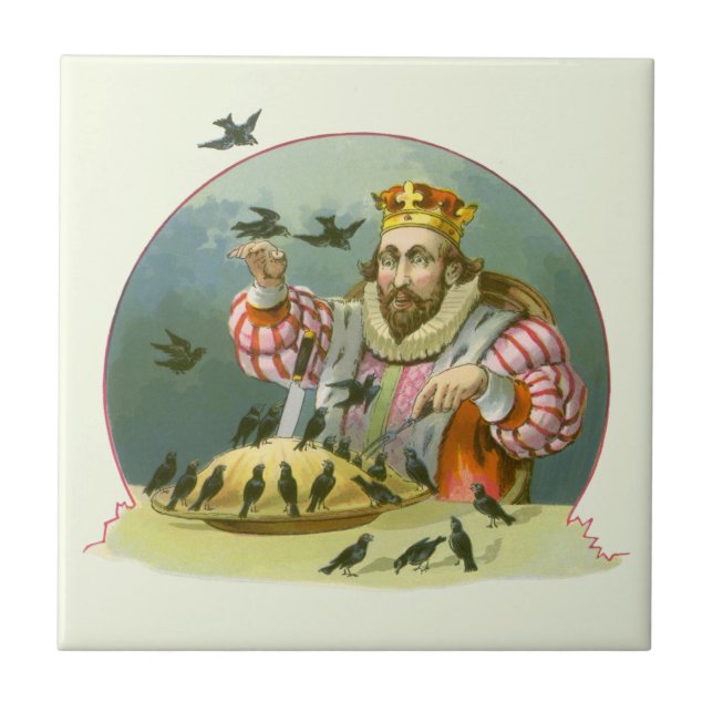 Azulejo De Cerámica Cantar una canción de Sixpence, rima de guardería  (Frente)