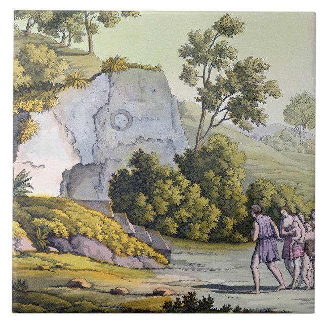 Azulejo De Cerámica Capilla de Sun, Perú, de 'Le Costume Ancien y de (Frente)