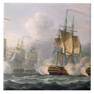 Azulejo De Cerámica Captura del Dorothea, el 15 de julio de 1798,