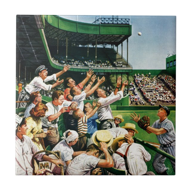 Azulejo De Cerámica Capturando bolas de carreras caseras (Frente)