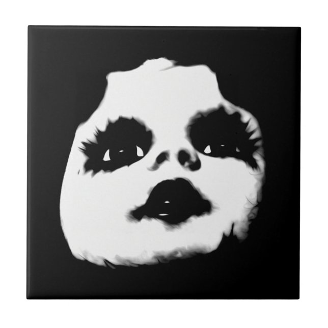 Azulejo De Cerámica Cara de muñeca espeluznante (Frente)