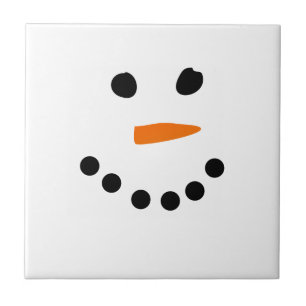 Azulejo De Cerámica Cara de Snowman