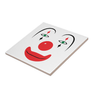 Azulejo De Cerámica Cara feliz del payaso