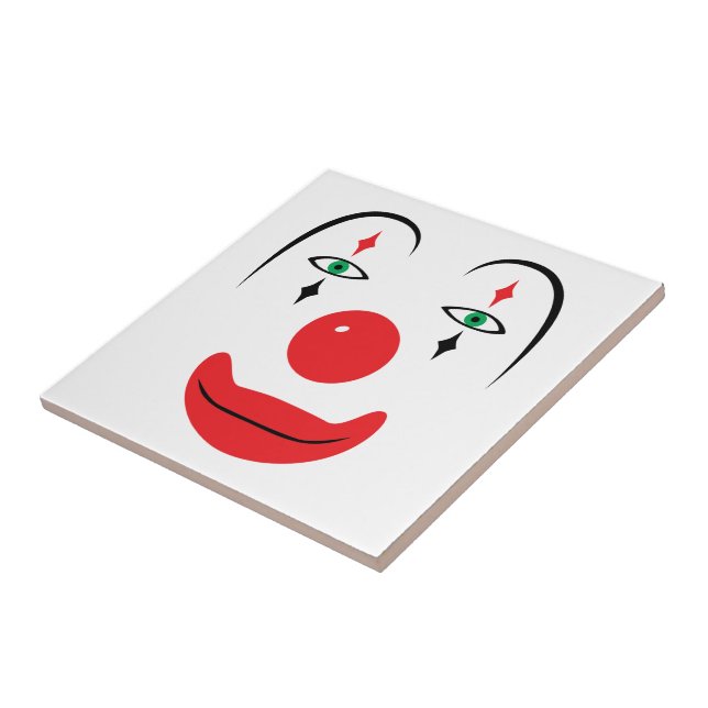 Azulejo De Cerámica Cara feliz del payaso (Lado)
