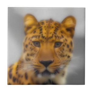 Azulejo De Cerámica Cara leopardo