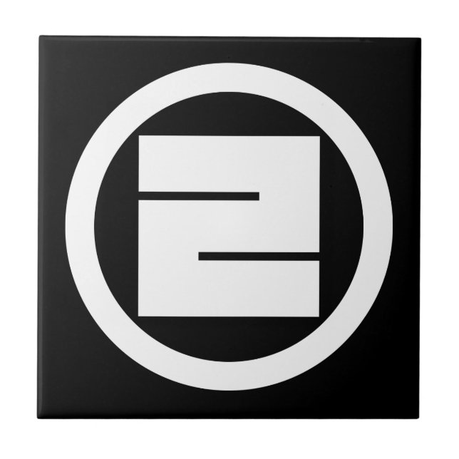 Azulejo De Cerámica Carácter kanji cuadrado para ONE en círculo (Frente)