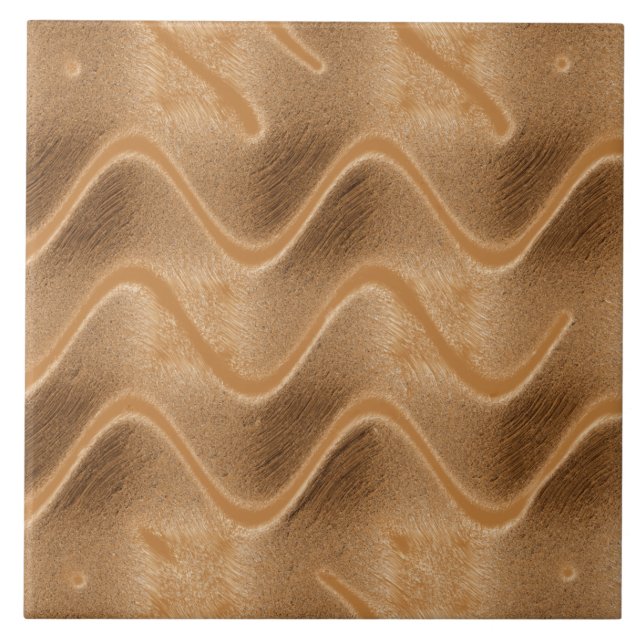 Azulejo De Cerámica Caramel Swirl Abstract Tile (Frente)