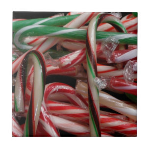 Azulejo De Cerámica Caramelos de menta de chocolate Festivo Navideño
