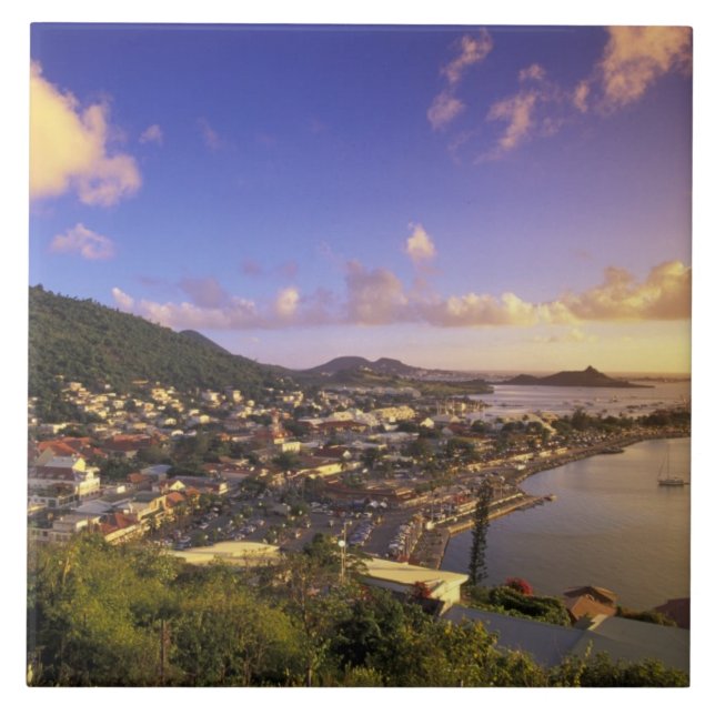 Azulejo De Cerámica Caribe, Antillas Francesas, San Martín. (Frente)
