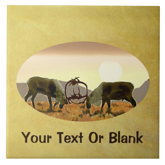 Azulejo De Cerámica Caribou Duel (Frente)