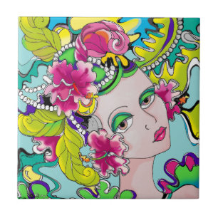 Azulejo De Cerámica Carmen Mardi Gras Chica