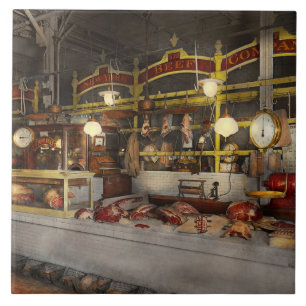 Azulejo De Cerámica Carnicero - Fiesta de la Carne 1926