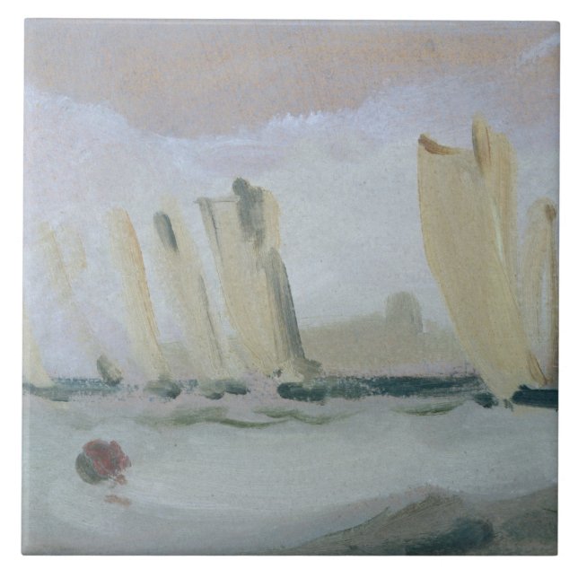 Azulejo De Cerámica Carreras de yate en el Solent, atribuido (Frente)