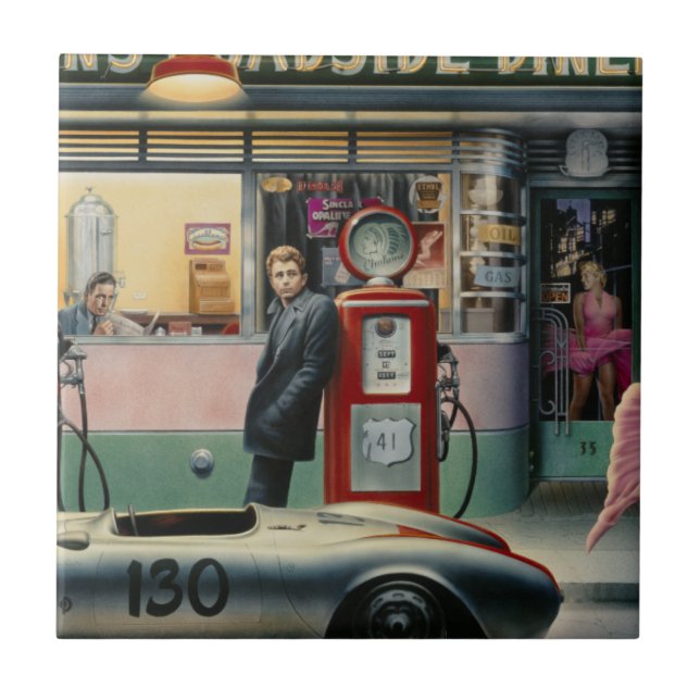 Azulejo De Cerámica Carretera del destino (Frente)