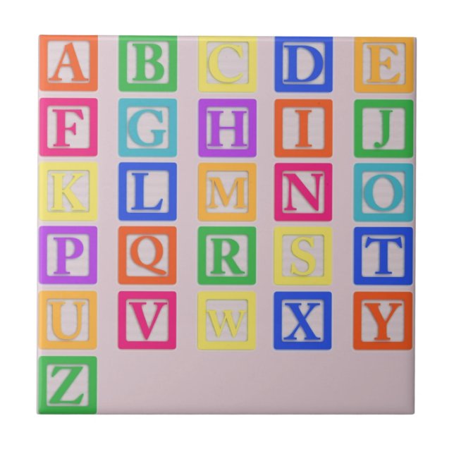 Azulejo De Cerámica Cartas de bloque (Frente)