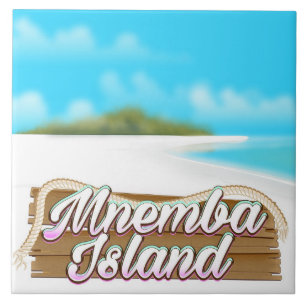Azulejo De Cerámica Cartel de viaje de la isla Mnemba