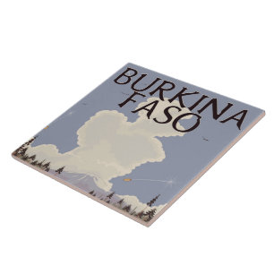Azulejo De Cerámica cartel de viaje de paisaje de Burkina Faso