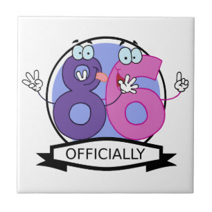 Azulejo De Cerámica Cartel oficial de cumpleaños 86