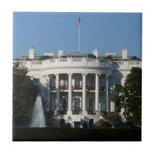 Azulejo De Cerámica Casa Blanca de Navidad para las Fiestas Washington