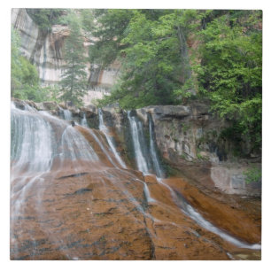 Azulejo De Cerámica Cascada, Parque Nacional Zion, Utah, EE. UU.
