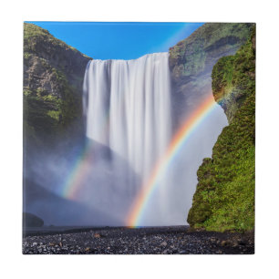 Azulejo De Cerámica Cascada y arcoíris