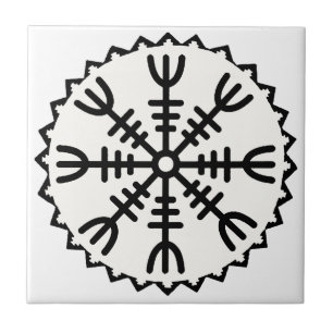Azulejo De Cerámica Casco Vikingo del Terror