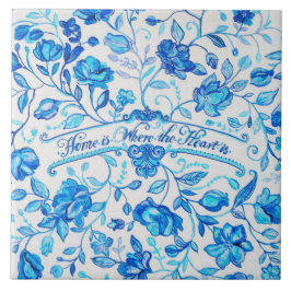Azulejo De Cerámica "Casero es donde está el corazón" - 6" x 6"