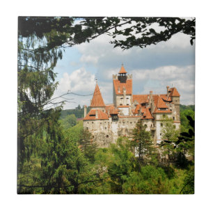 Azulejo De Cerámica Castillo de Drácula en Transilvania, Rumania