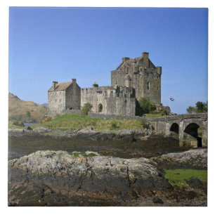 Azulejo De Cerámica Castillo de Eilean Donan, Escocia. El famoso Eilea