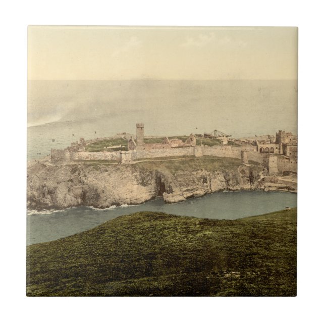 Azulejo De Cerámica Castillo de la cáscara, la isla de St Patrick, (Frente)