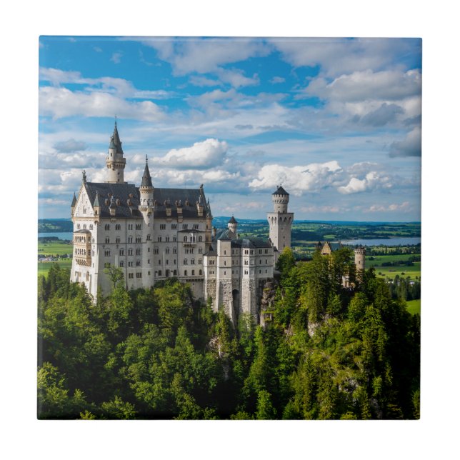 Azulejo De Cerámica Castillo de Neuschwanstein - Baviera - Alemania (Frente)