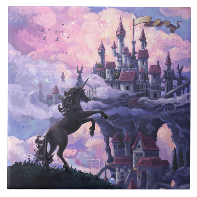 Azulejo De Cerámica Castillo de Unicornio (Frente)
