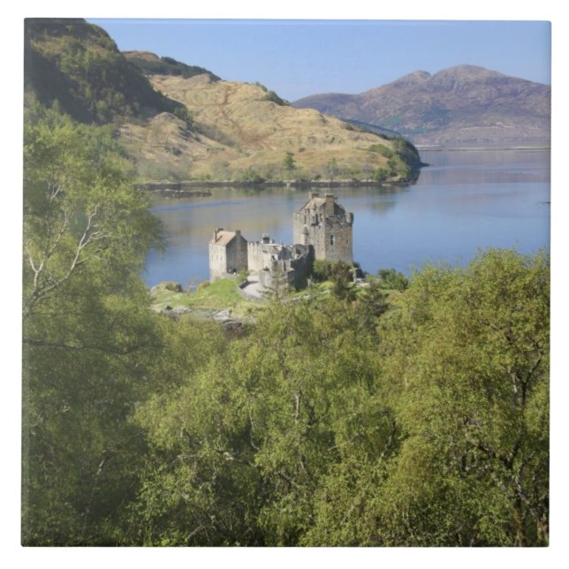 Azulejo De Cerámica Castillo Eilean Donan, Escocia. El célebre Eilean (Frente)