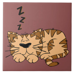 Azulejo De Cerámica Cat Nap Kitty Gran Tile Cerámico