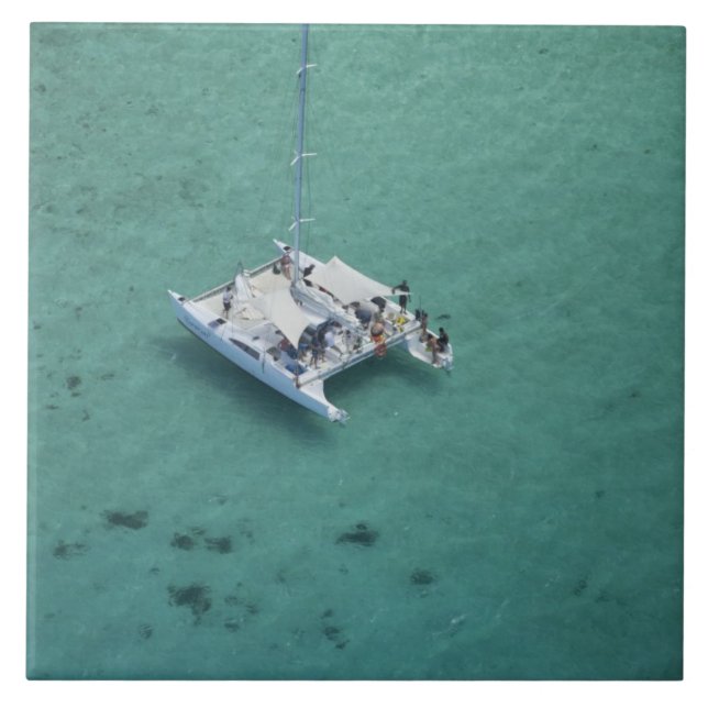 Azulejo De Cerámica Catamarán, Islas Mamanuca, Fiji, Pacífico Sur (Frente)
