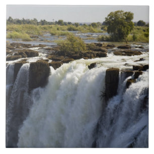 Azulejo De Cerámica Cataratas Victoria, río Zambesi, Zambia.2