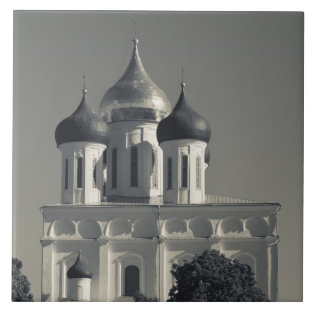 Azulejo De Cerámica Catedral del Kremlin de Pskov y la Trinidad (Frente)